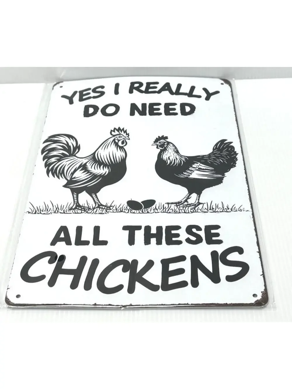 Farmhouse Tin Sign Chicken Rooster Hen Wall Decor Vintage Kitchen Rustic Metal